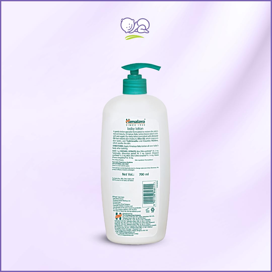 Himalaya Baby Lotion with Almond & Olive Oil | Nourishes & Moisturises Baby's Skin | Paraben-Free