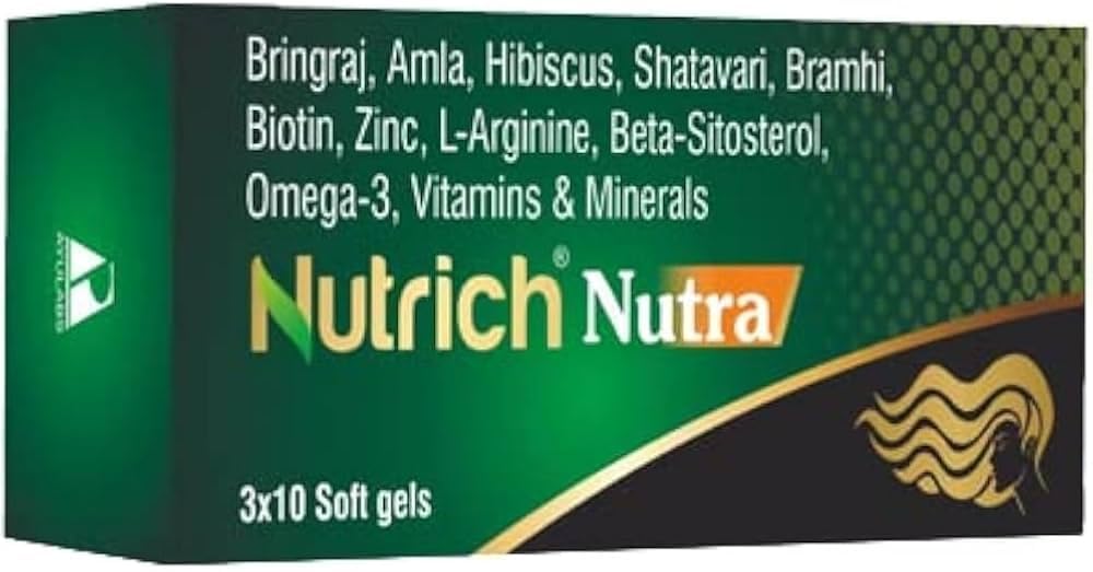 Ayulabs Nutrich Nutra Softgel Capsule | Advanced Hair Care Formula | Pack of 30 Softgels