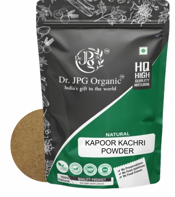 DR. JPG Organic Natural Kapoor Kachri Powder (200g) | Pure Hedychium Spicatum / Spiked Ginger Lily Rhizome Powder