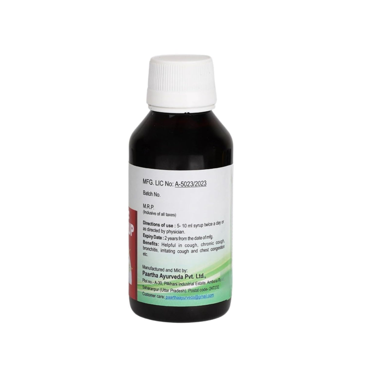 Paartha Ayurvedic Cough Syrup – Herbal Syrup for Cough & Throat Comfort Support – 100ml`