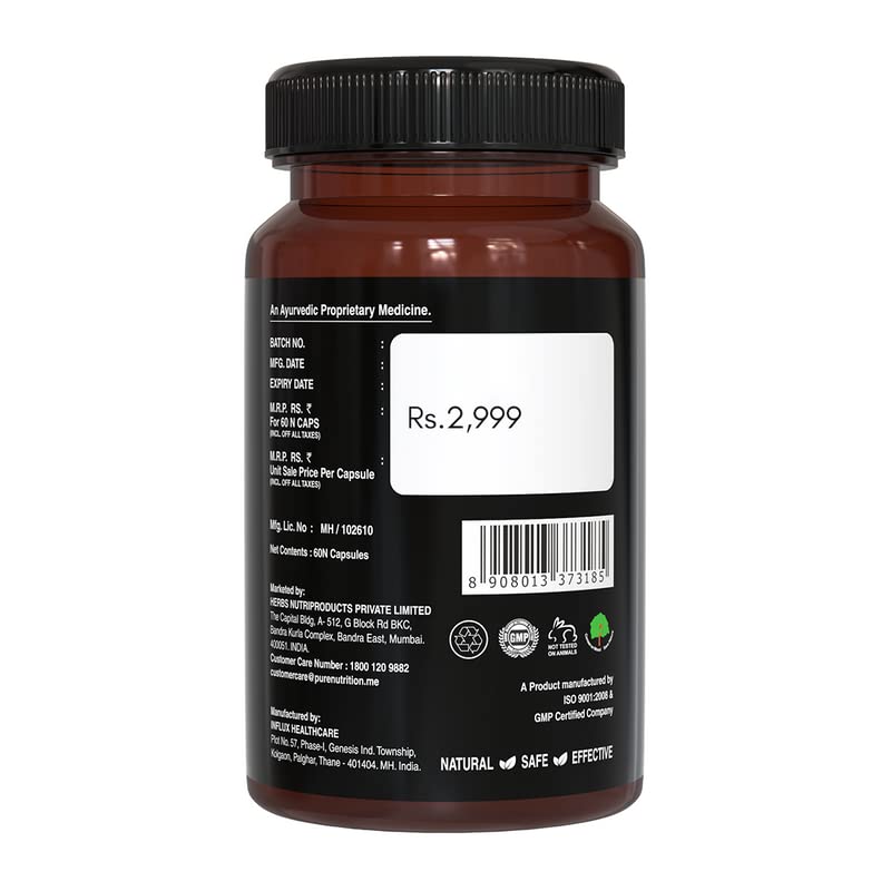 Pure Nutrition Menizin Veg Capsule - Premium Daily Vitality and Wellness Supplement for Men