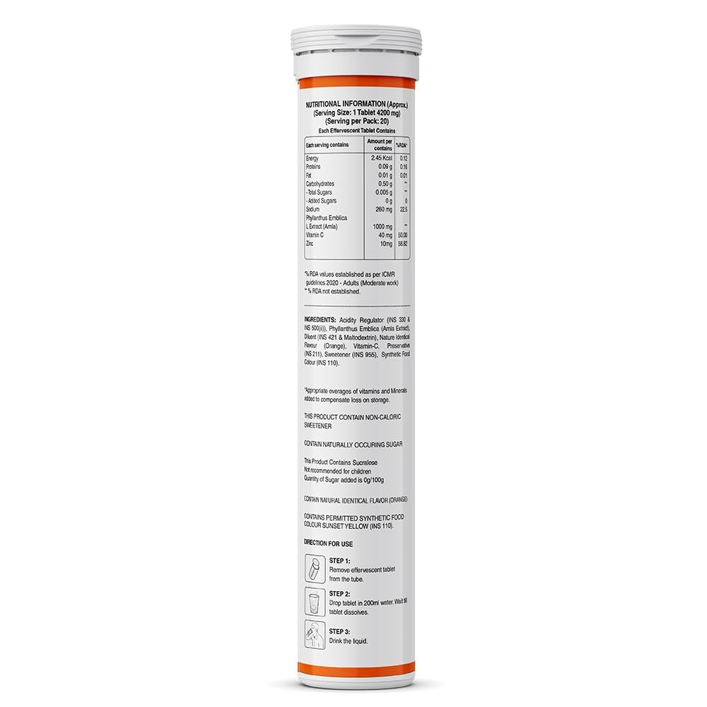Pure Nutrition Natural Vitamin C, 20 Effervescent Tablets | Antioxidant & Immune Support