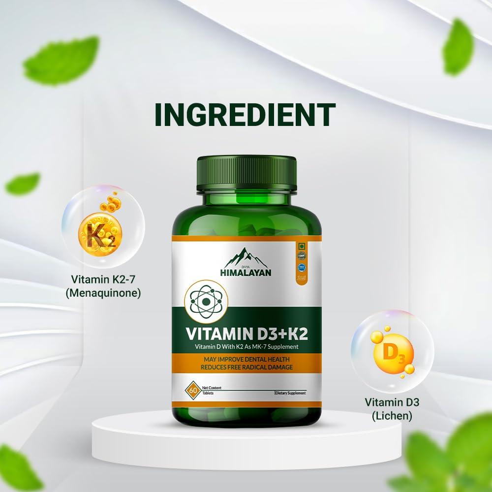 Divya Himalayan Vitamin D3 + K2 MK7 Tablet - 60 Tablets