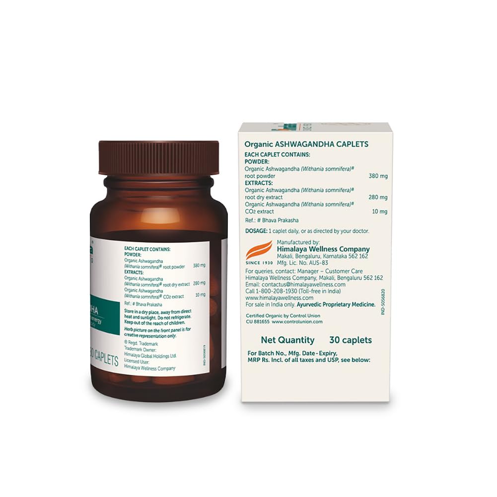 Himalaya Organic Ashwagandha Caplet | Helps Release Stress - 30 Caplet