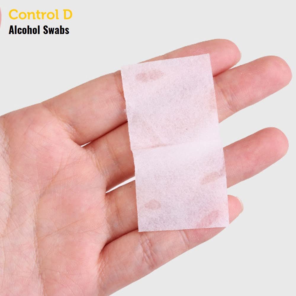 Control D Alcohol Swabs Antiseptic Prep Wipes Pads - 100 Sterile