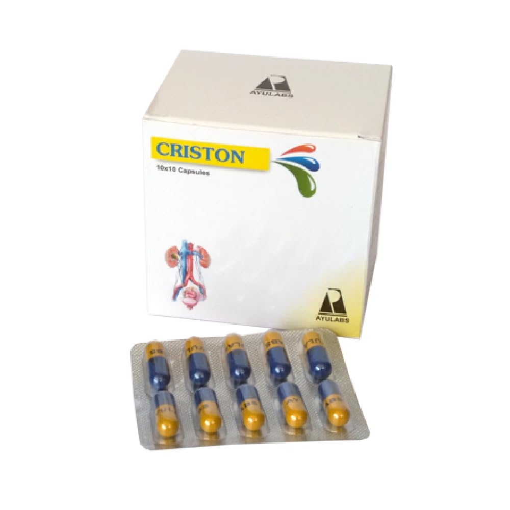 Ayulabs Criston Capsule | For Kidney Stones, Dysuria & Urinary Tract Care | Pack of 100 Capsules (10x10)