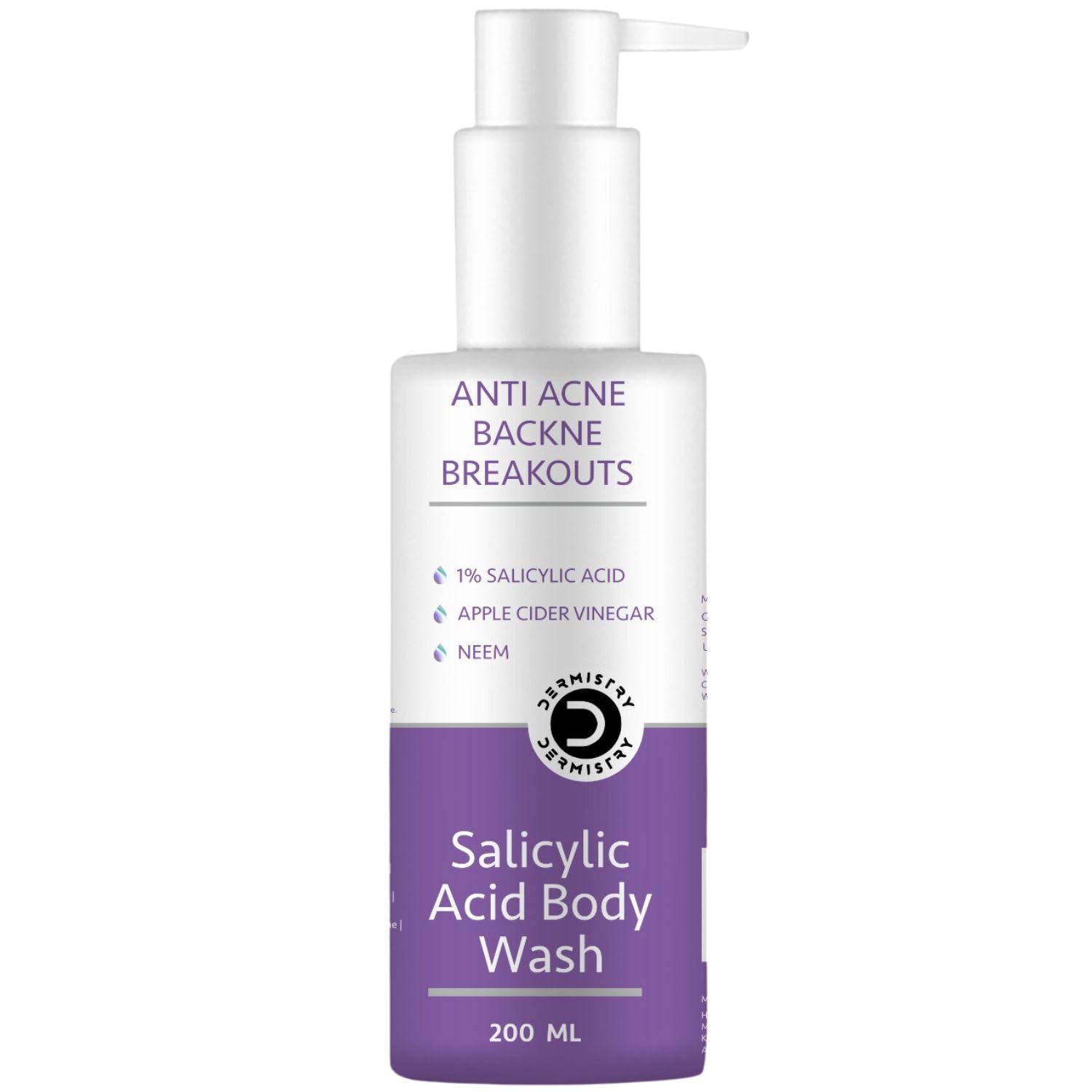 Dermistry 1% Salicylic Acid Back Acne Body Wash