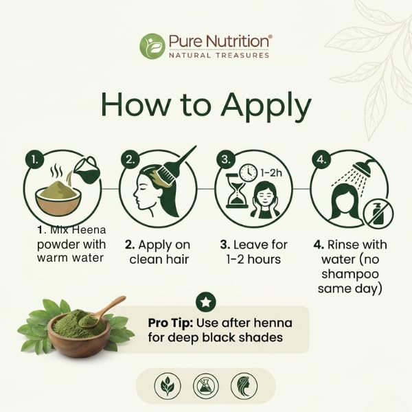 Pure Nutrition Natural Henna Powder 200g | Herbal Hair Color & Scalp Care | Natural Hair Care