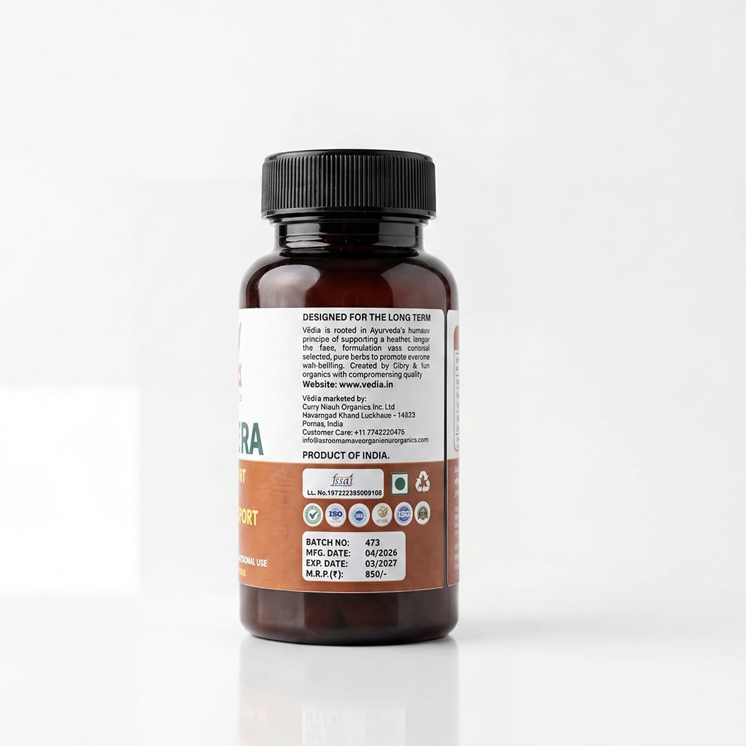 Vedia Akarkara (Anacyclus Pyrethrum) Capsules | Natural Herbal Supplement for Male Vitality, Stamina & Nervous System Support (60 Capsules)