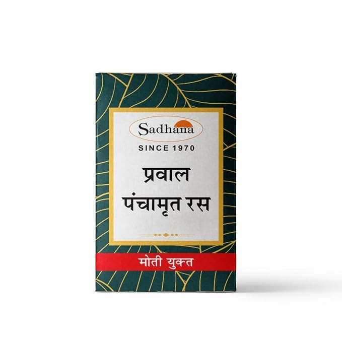 Sadhana Praval Panchamrit Ras (20 Tablets) | Classic Ayurvedic Support for Hyperacidity, Digestion & Pitta Disorders