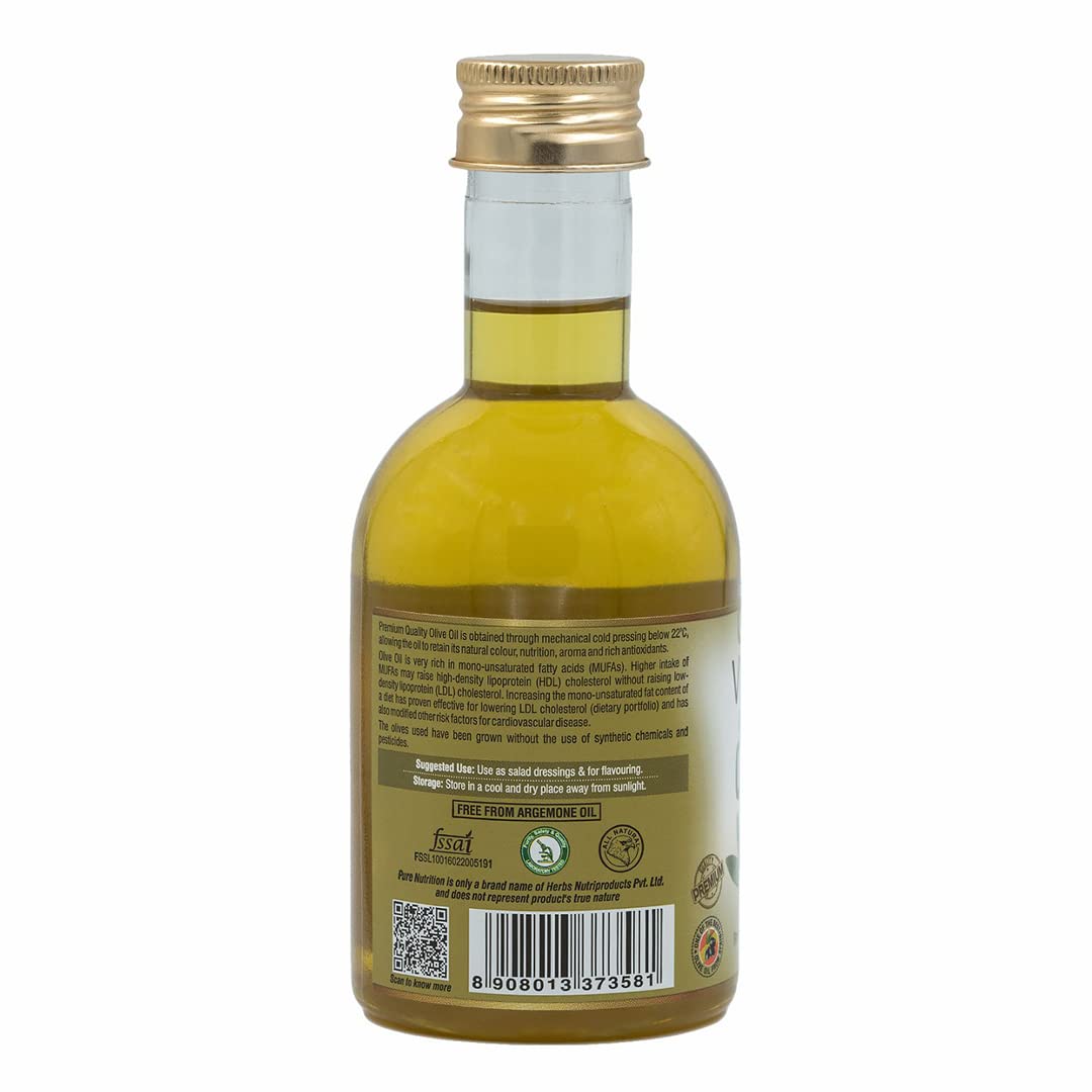 Pure Nutrition Virgin Olive Oil 250ml PET Bottle | Premium Cold Pressed Cooking Oil