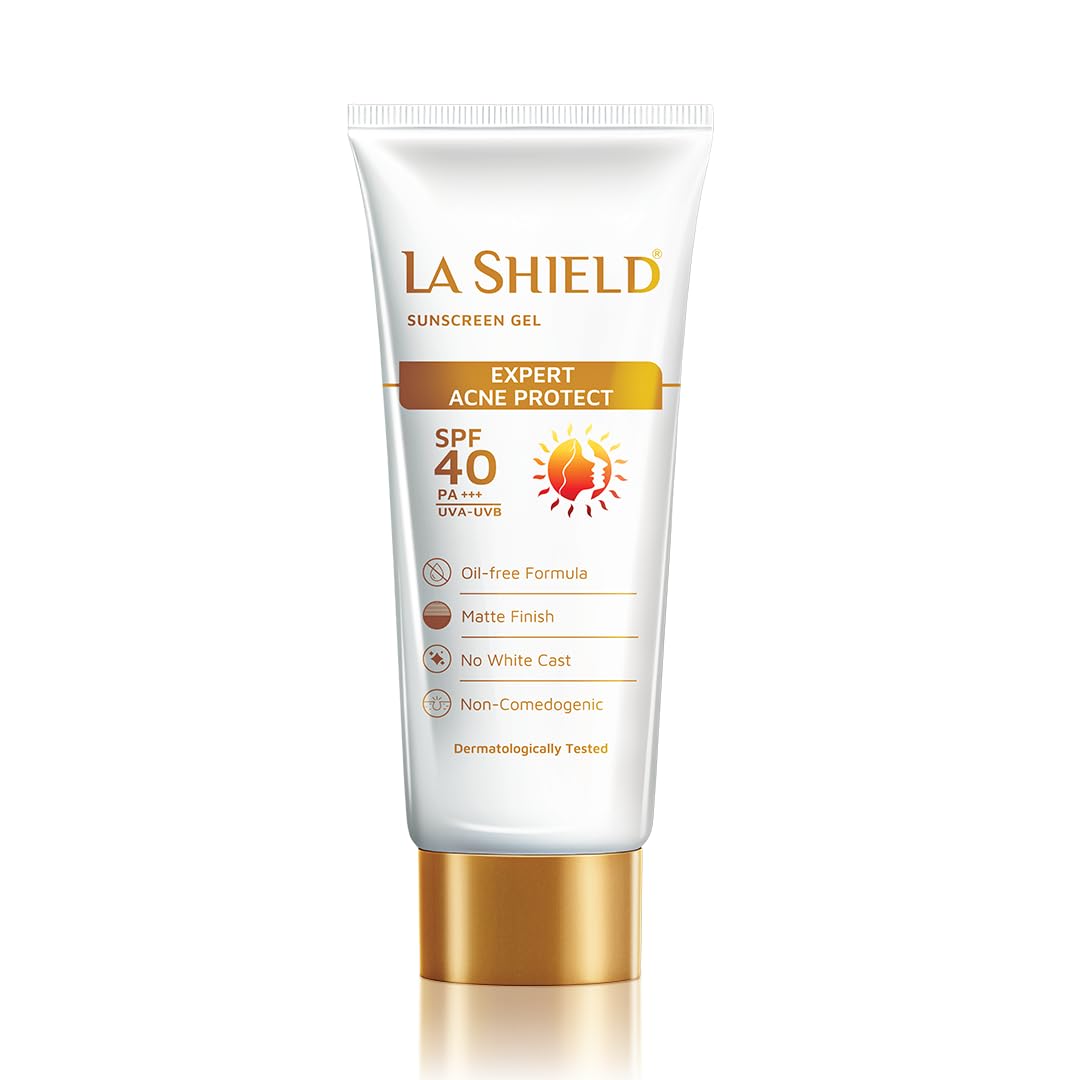 La Shield SPF 40 Sunscreen | Broad Spectrum UVA/UVB Protection Gel - 50gm gel