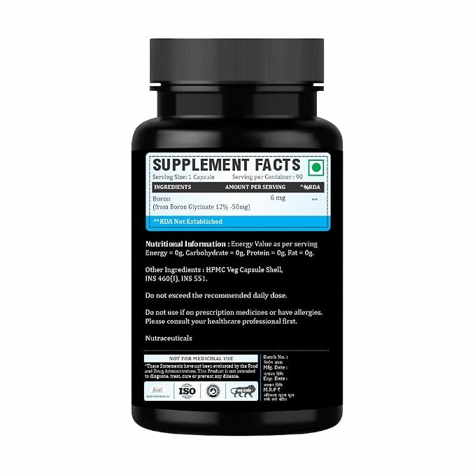 Adorreal Boron Capsules (60 Capsules) | Trace Mineral Supplement for Bone Density, Joint Comfort & Hormonal Balance