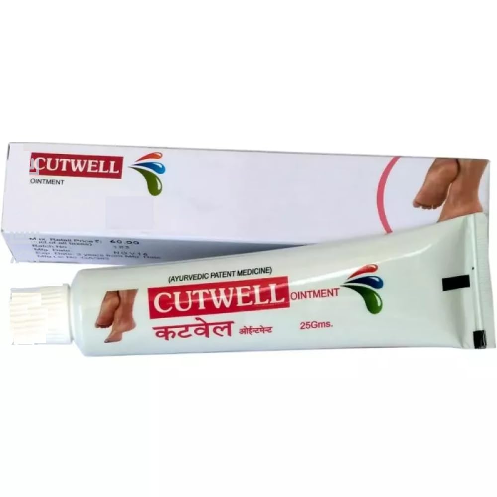 Ayulabs Cutwell Ointment | Heel Crack, Chilblain & Skin Repair Formula | 50 g (Pack of 2 x 25 g Tubes)