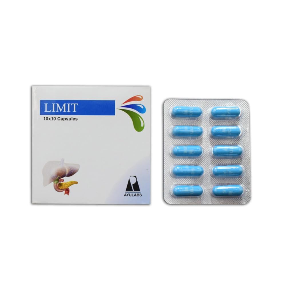 Ayulabs Limit Capsule | Anti-Diabetic & Blood Sugar Support | Pack of 100 Capsules (10x10 Strips)