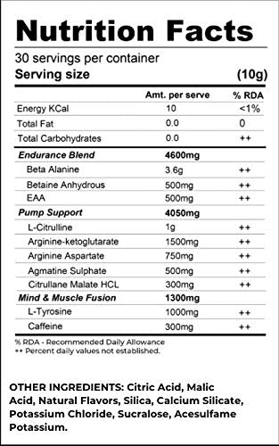 Muscle Asylum F9 Extreme – High Caffeine Pre-Workout (Blue Razz) | 300g | 30 Servings | EAA & Endurance Blend | High Stimulant with EAA & Beta-Alanine