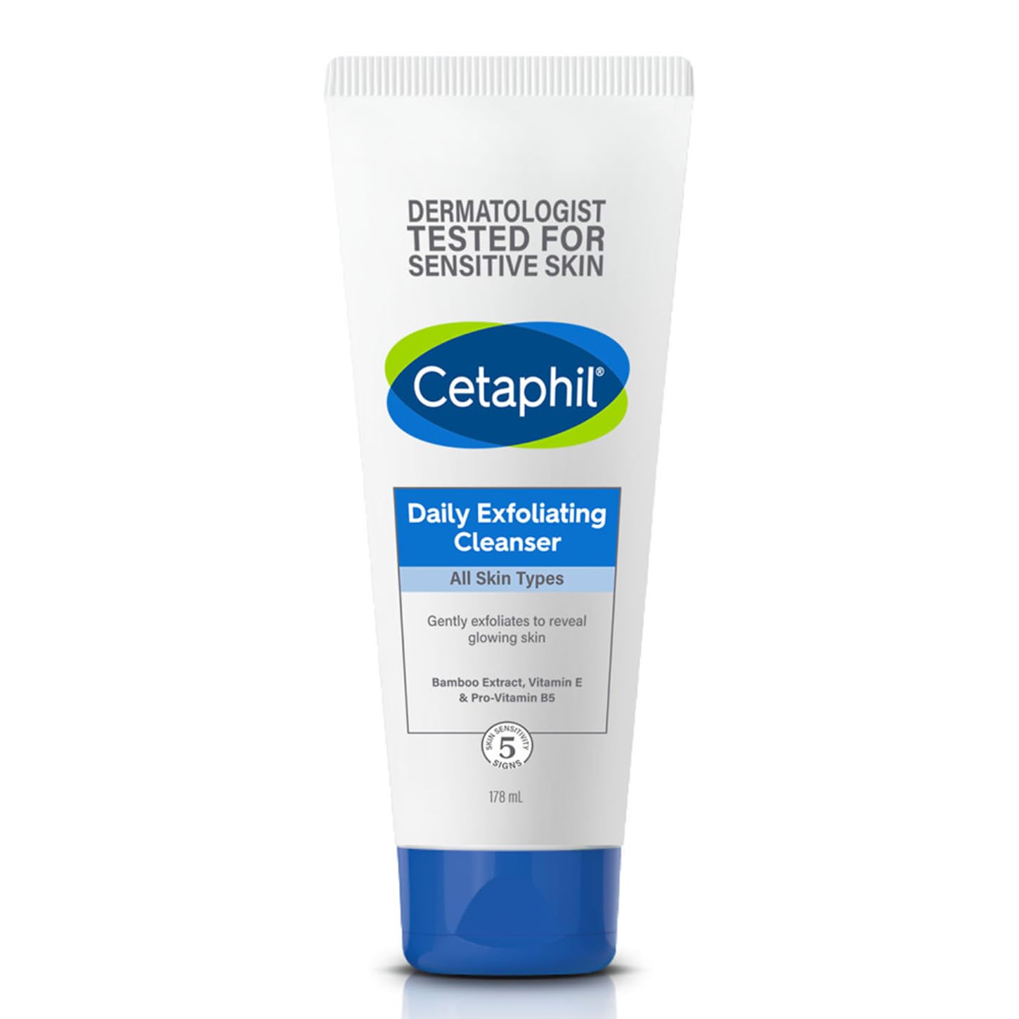 Cetaphil Daily Exfoliating Cleanser with Vitamin E | For All Skin Types Cleanser - 178ml