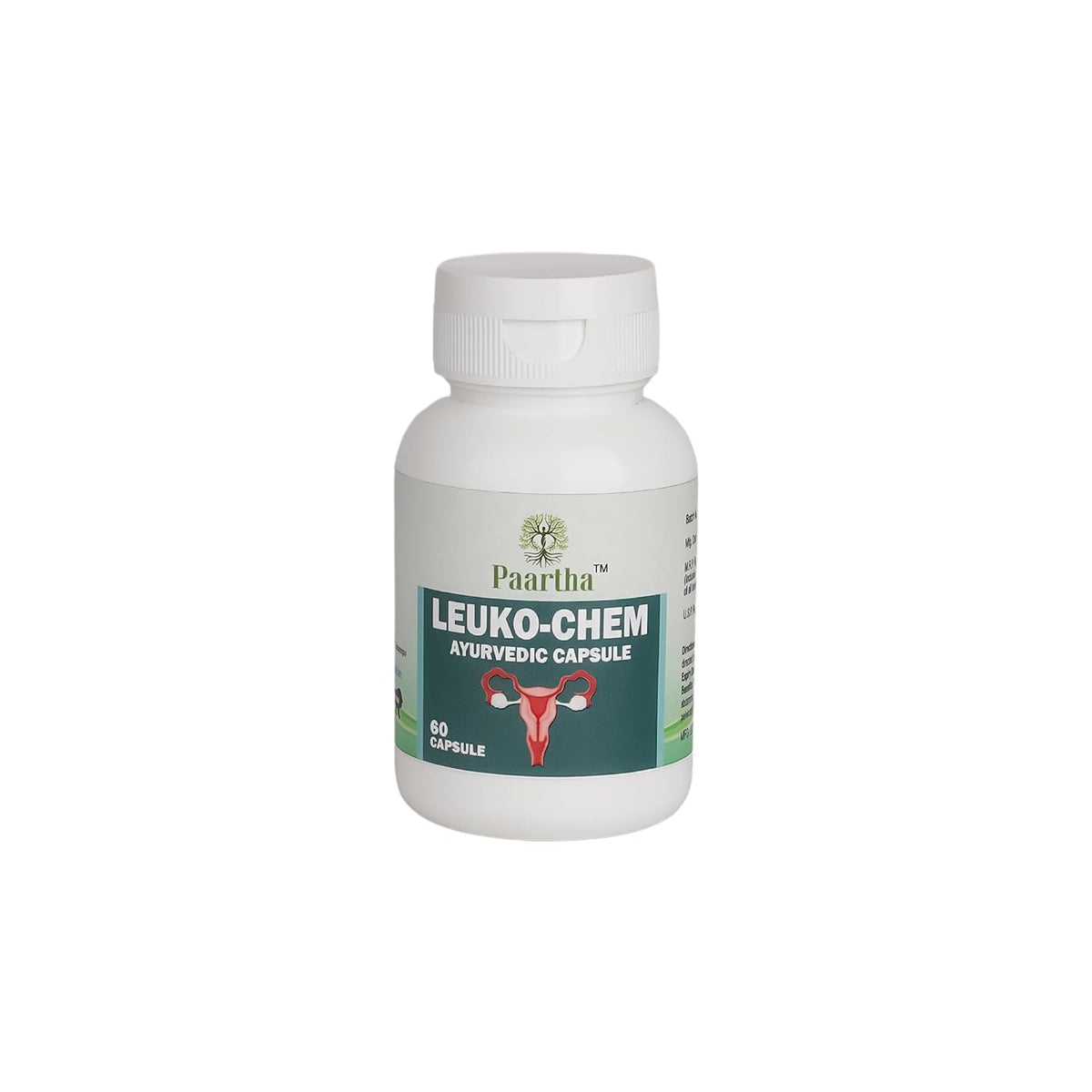 Paartha Leuko-Chem Ayurvedic Capsules – Herbal Women’s Wellness Supplement with Ashoka, Shilajit & Majuphal for Reproductive & Menstrual Wellness – 60 Capsules