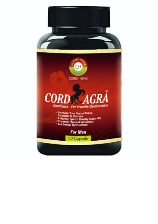 Cordy Herb Cordiagra Capsule Stamina & Energy Booster, Men's Sexual Wellness Capsule for with Cordyceps, Honey Goat Weed,Tongat Ali, Maca Root , Ginseng , Ashwagandha - 30 Capsule
