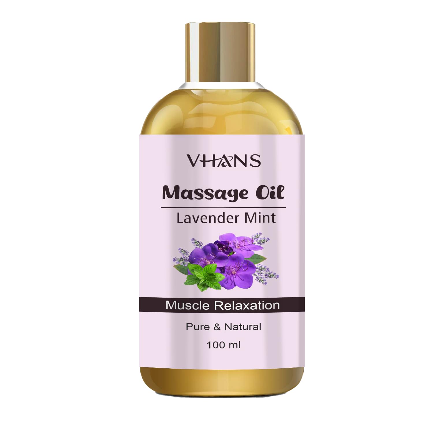 Vhans Lavender Mint Massage Oil. Seductive, Sensual Oil for Date Nights - 100ml. Intimate, Romantic Massage Oil for Couples. Non-sticky Formula, Natural