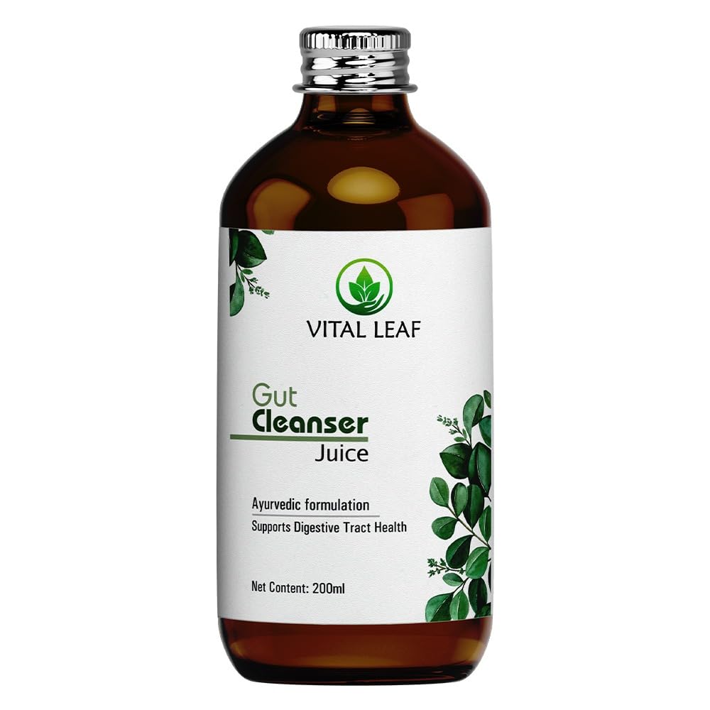 Vital Leaf Gut Cleanser Juice, Plant-Based Digestive Support Beverage, Organic Herbal Blend for Daily Wellness, 6.76 fl oz (200 mL)