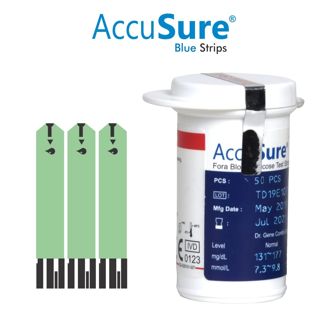 AccuSure Glucometer Test Strip (Only Strip) | Diabetes Monitoring Devices