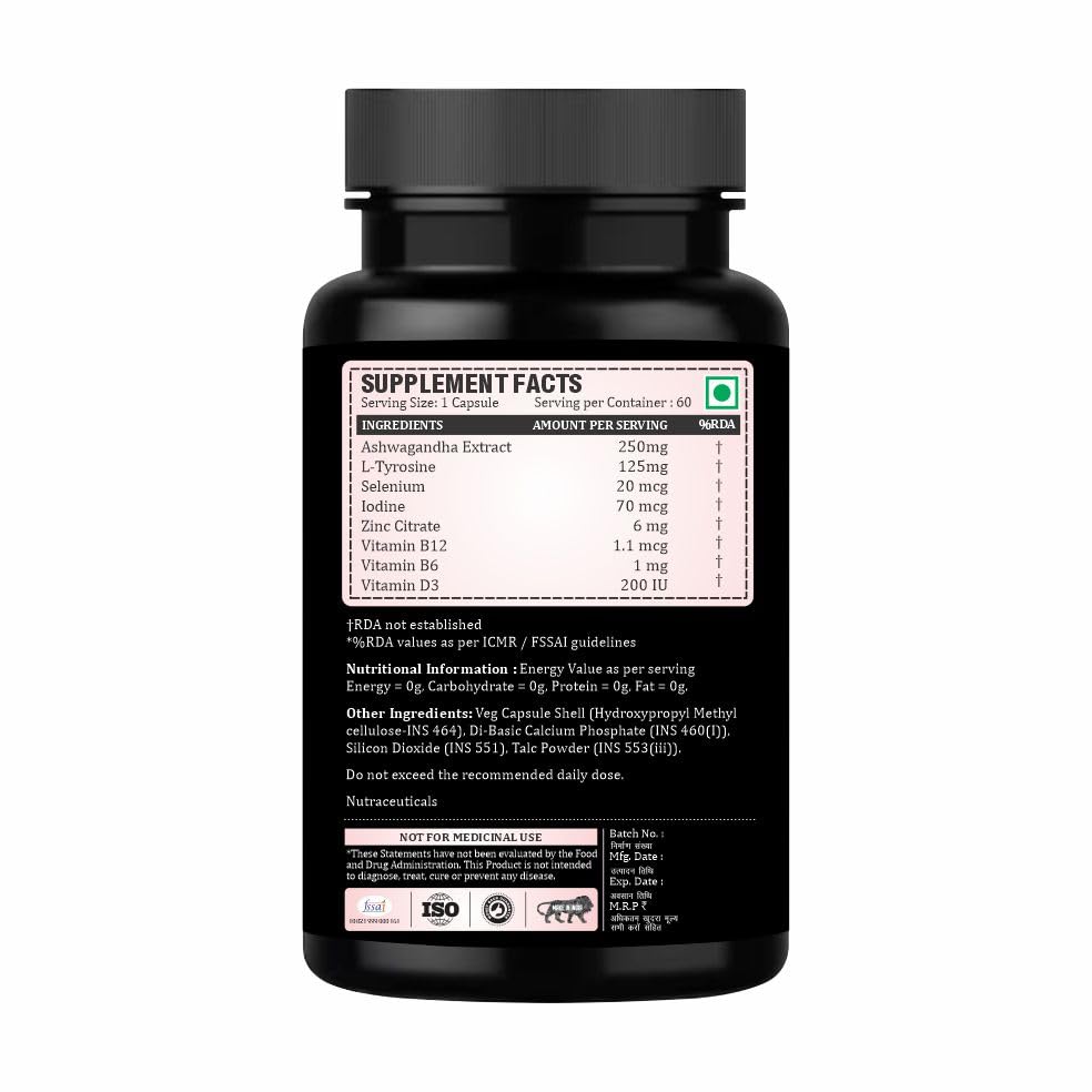 Adorreal Thyroid Support Capsules (60 Capsules) | Supports Thyroid Function, Energy Levels, Metabolism & Weight Management