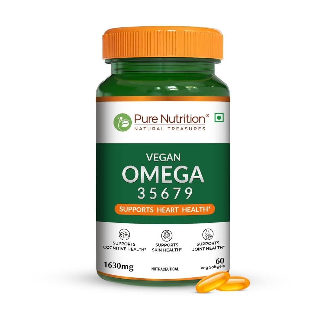 Pure Nutrition Omega 3-5-6-7-9, 60 Softgels | Essential Fatty Acids for Heart & Wellness Support