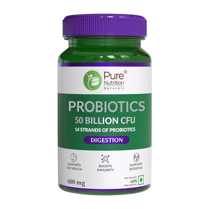 Pure Nutrition Probiotic Supplement, 50 Billion CFU, 60 Veg Capsules
