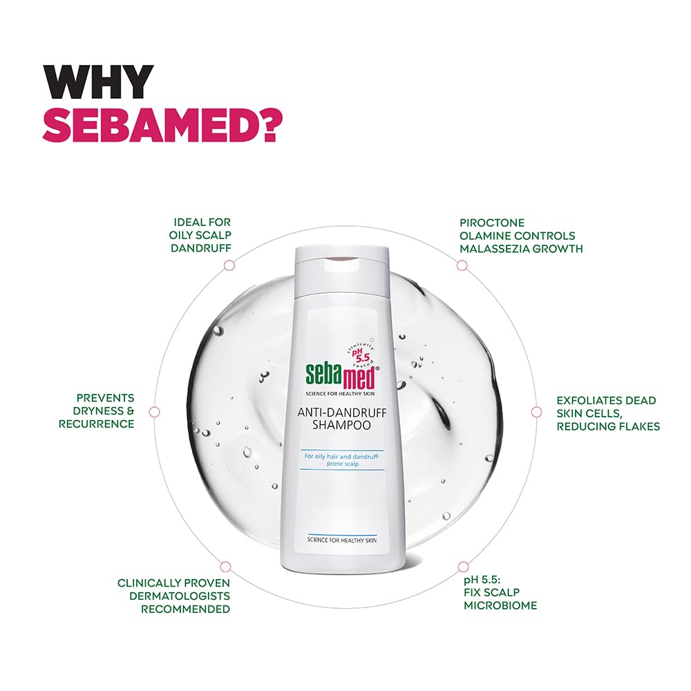 Sebamed Anti-Dandruff | Hair Care Shampoo | For Oily Hair & Dandruff Prone Scalp - 200ml