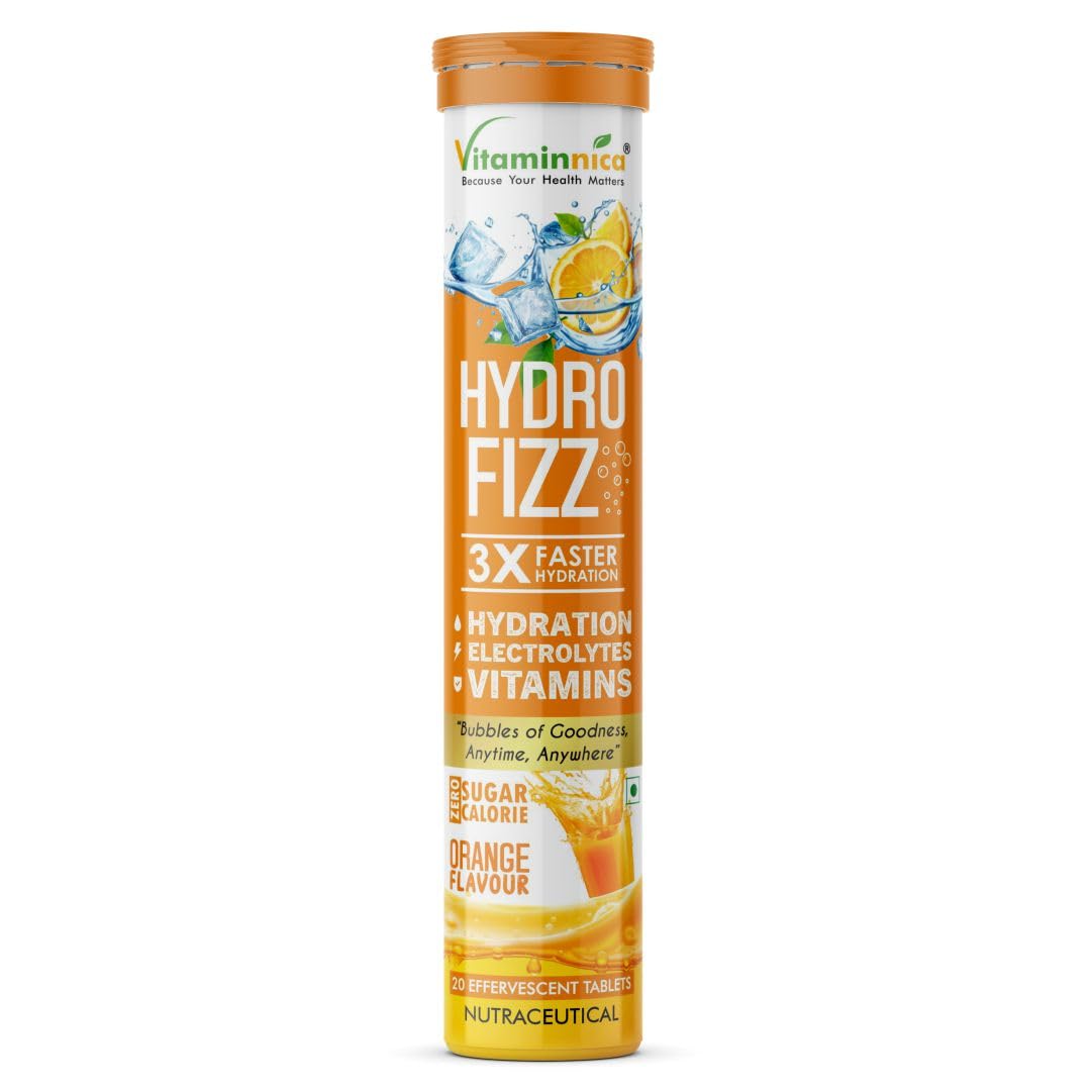 Vitaminnica Hydro Fizz Electrolyte Effervescent Tablets - Orange Hydration Drink (2-Pack, 40 Count)
