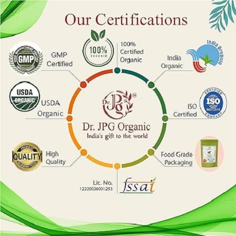 DR. JPG Organic Arjuna Bark Capsules (500mg, 60 Veg Capsules) | Supports Heart Health & Healthy Cholesterol | 100% Certified Organic