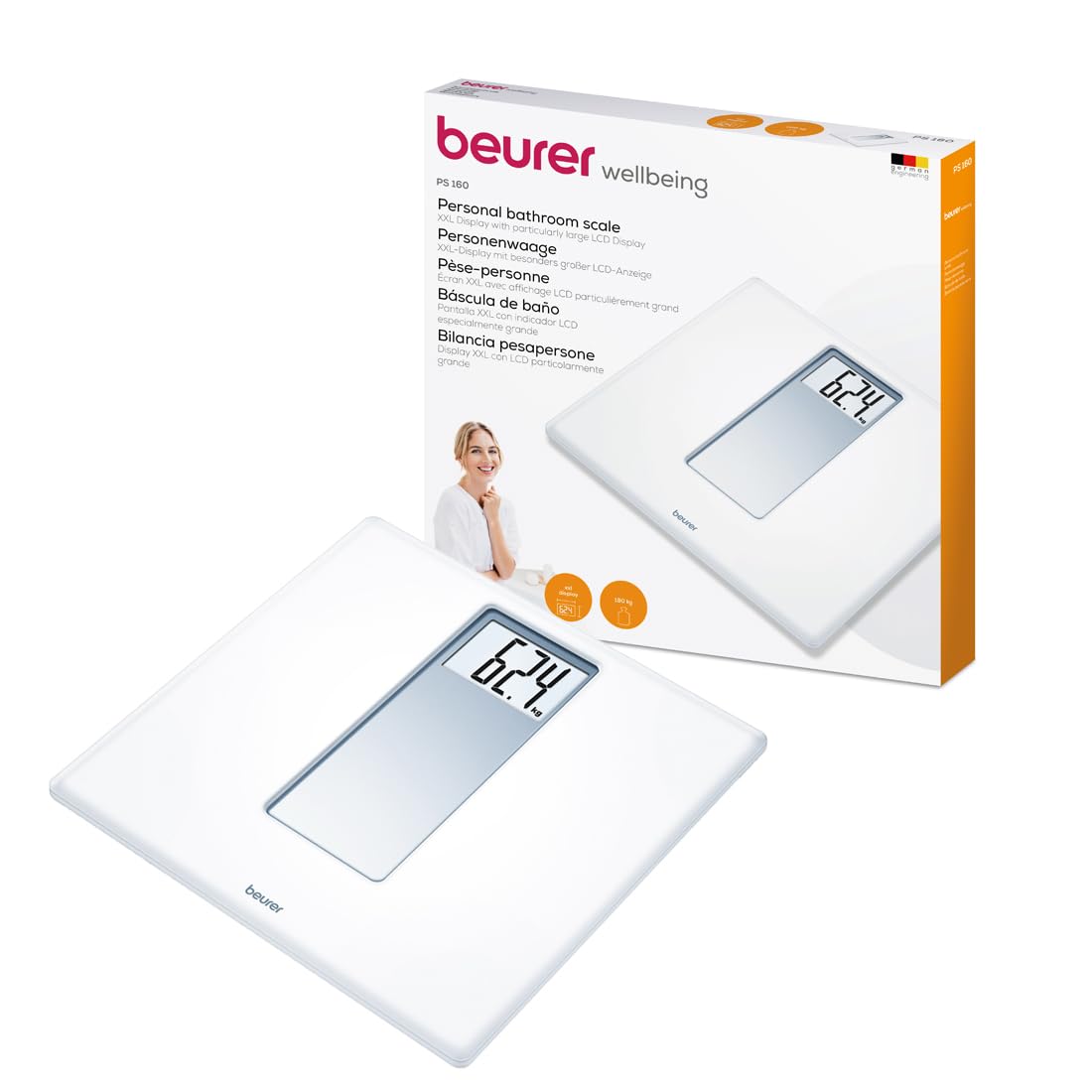 Beurer PS 160 Bathroom/Weighing Scale White