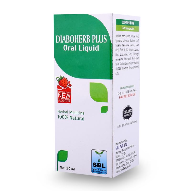 SBL Diaboherb Plus Oral Liquid Strawberry - 180ml (Pack of 2)