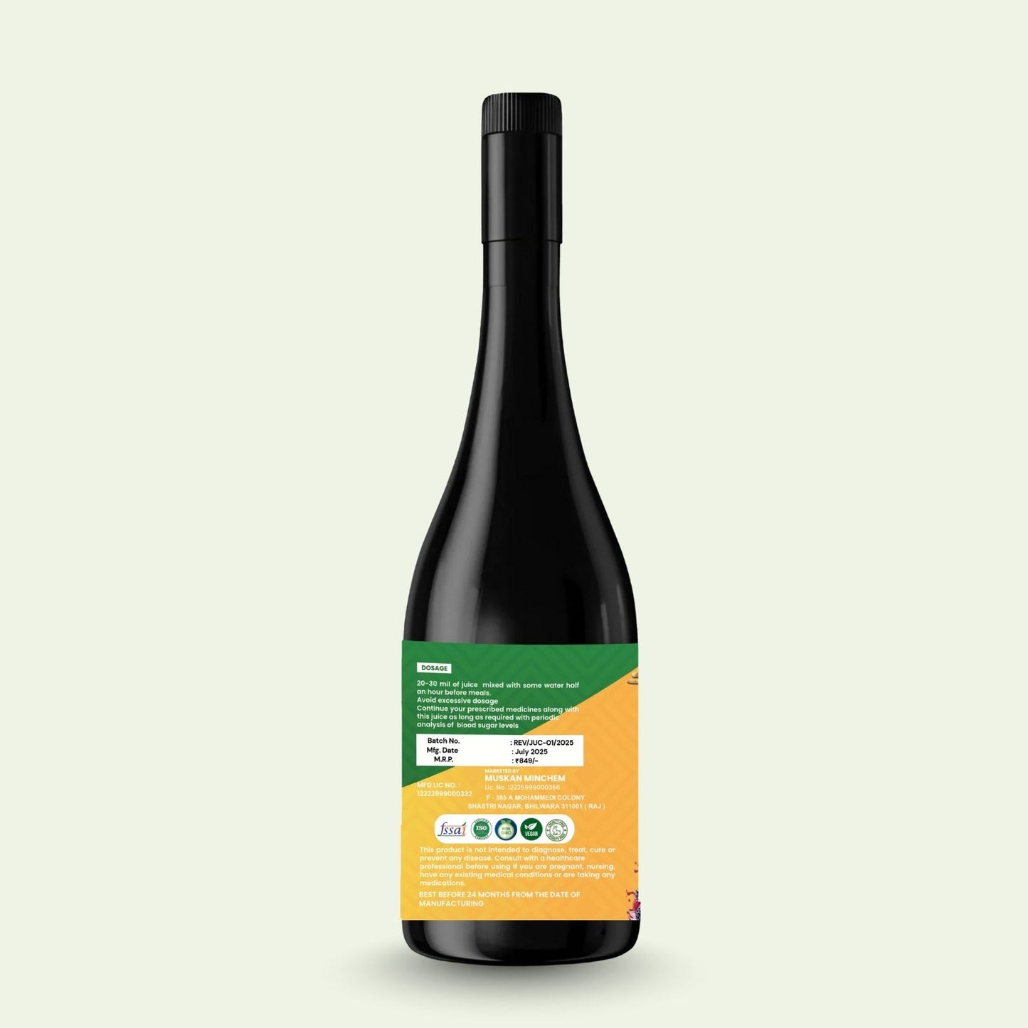 Zayn Revivo Diabo Free Juice | Ayurvedic Juice for Blood Sugar Balance & Diabetic Neuropathy | With Gudmar, Karela, Jamun, Ashwagandha | Mix Berry Flavour | 900 ml
