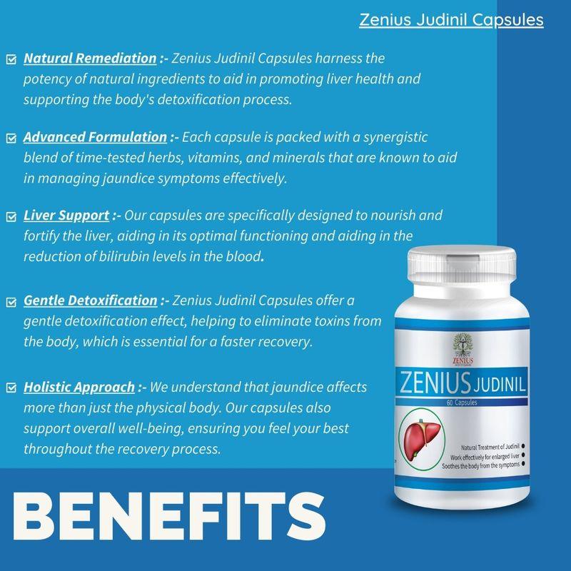 Zenius Judinil Capsules - Piliya Capsules for Jaundice Treatment and Liver Health - 60 Capsules