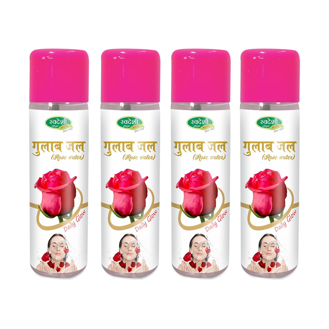 Pack of 4 Rose Water 100ml for Face & Skin for Hydration, Freshness, Glowing Skin & Daily Skincare.
