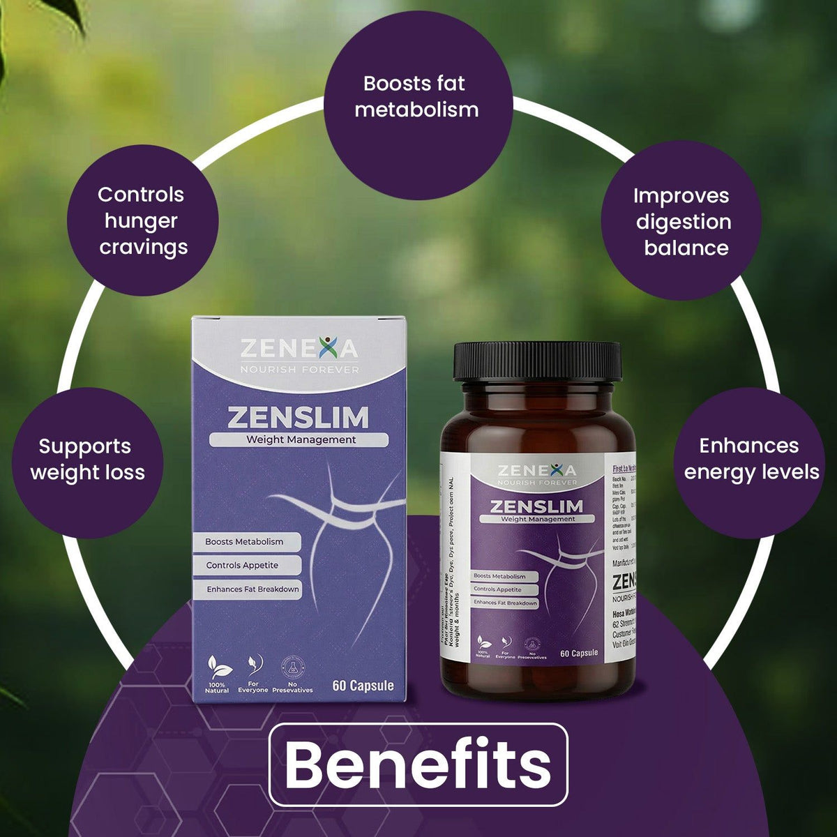 Zenexa Zenslim Garcinia, Green Tea & Green Coffee Capsules | 60 Capsules