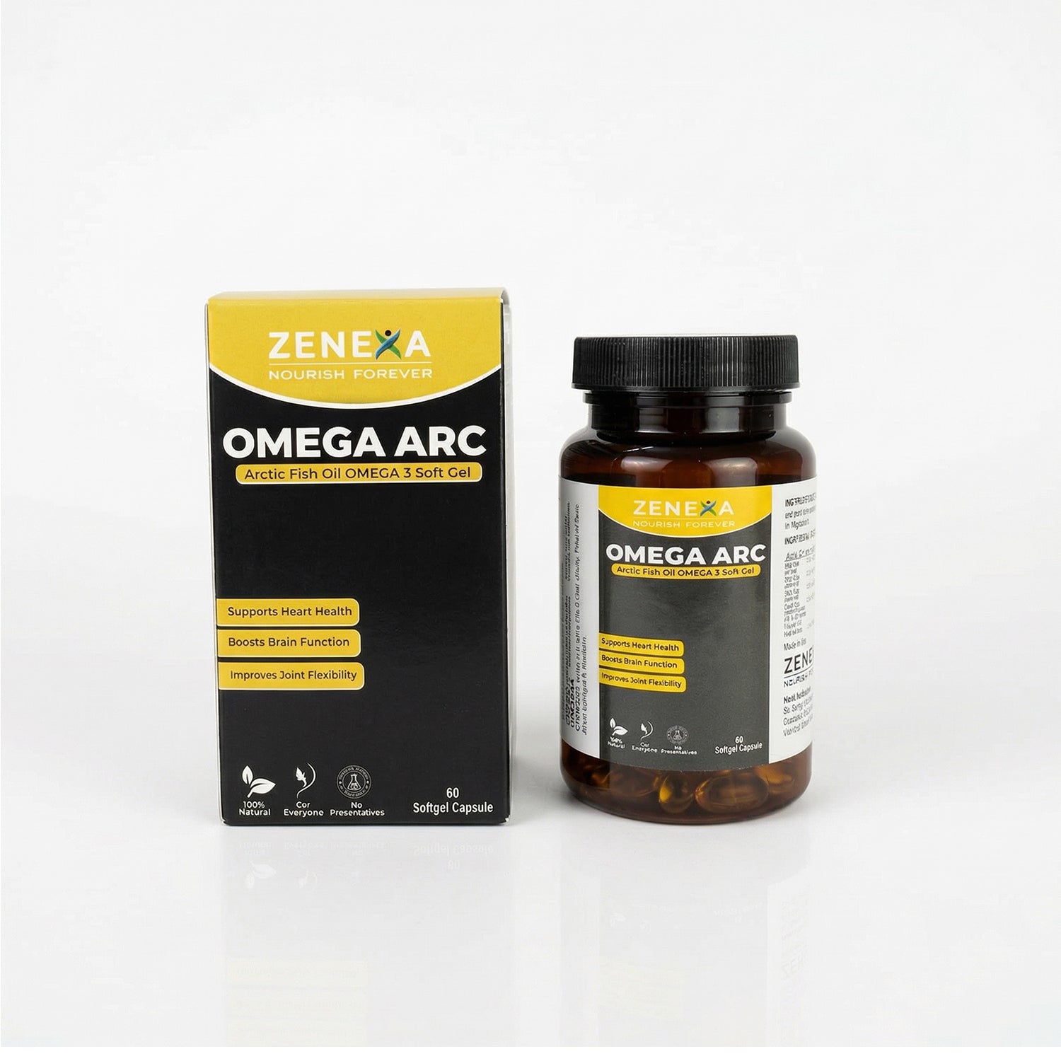 Zenexa Omega Arc Arctic Fish Oil Omega-3 Softgels 60 Softgels