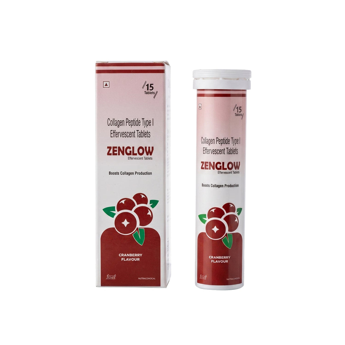 Zenexa Zenglow Collagen Peptide Type I 1000mg Effervescent Tablets 15 Tablets