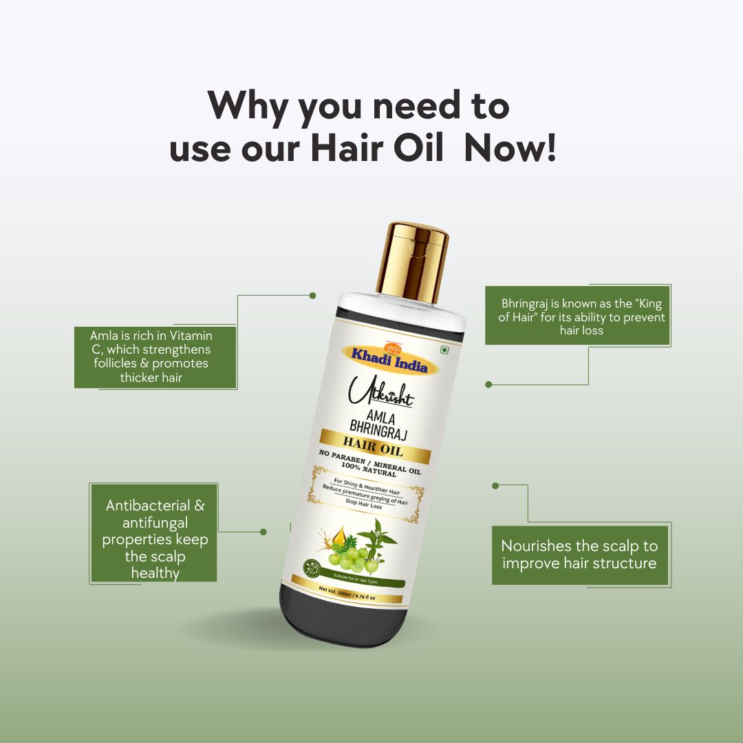 Utkrisht Khadi Amla & Bhringraj Hair Oil (200ml)