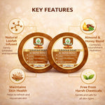 Bhudevam Naturals Khadi Almond Honey Loofah Soap – Natural Exfoliating Bath Soap for Soft & Glowing Skin- 250GM (Pack of 2)