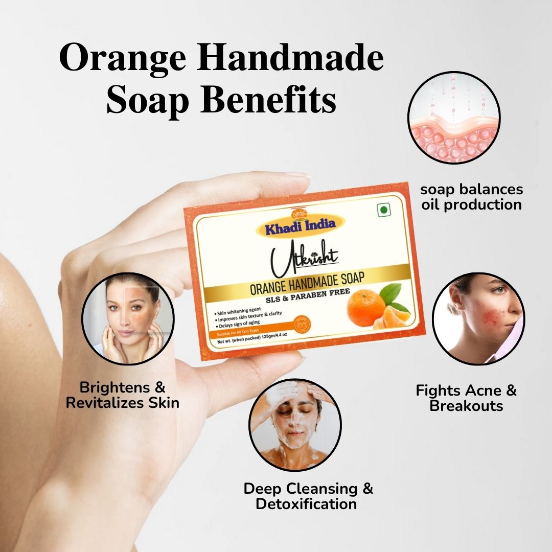 Utkrisht Khadi Orange Soap (125g)