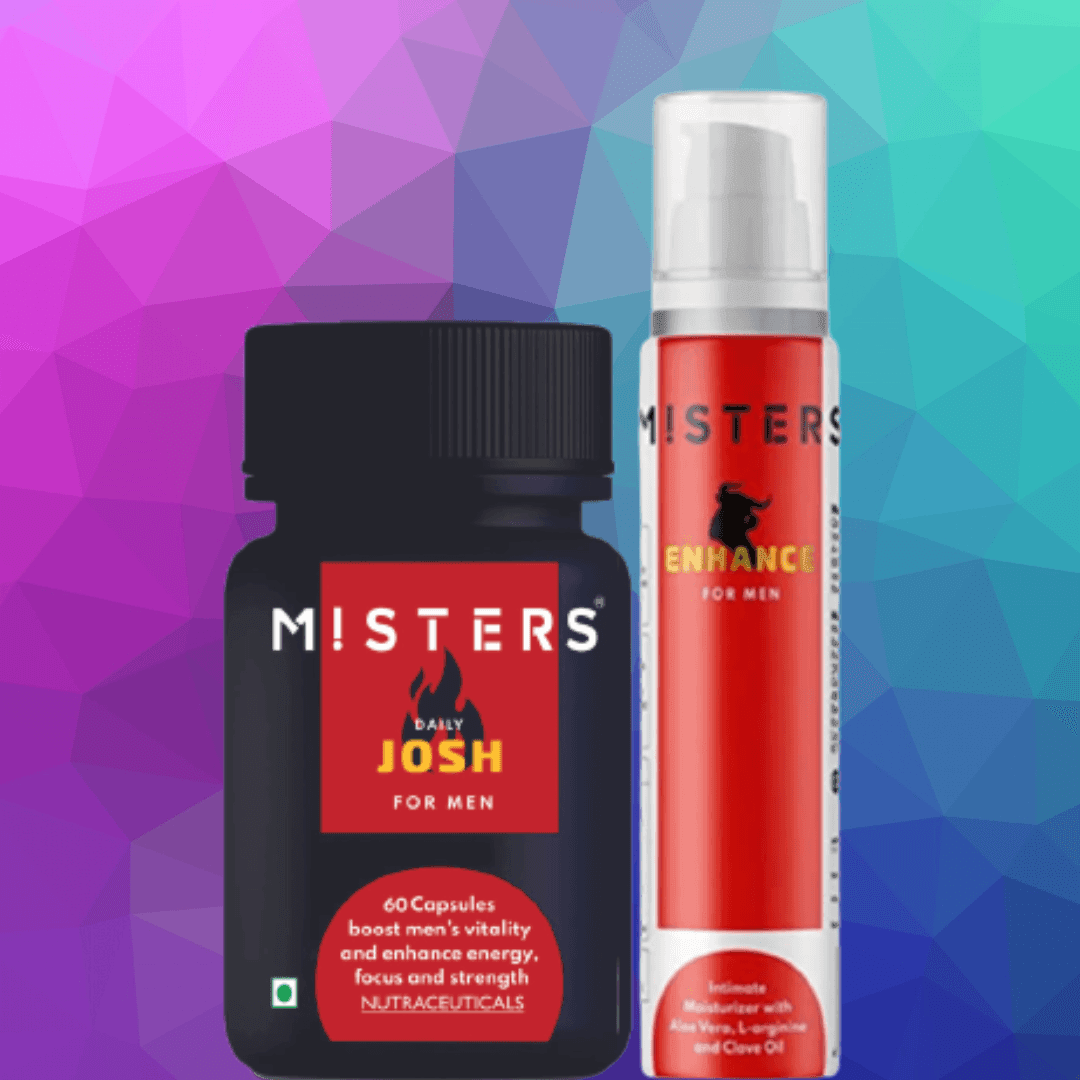 Misters Combo Pack of Daily Josh for Men 60 Veg Capsule and Enhance for Men Intimate Moisturizer 50gm