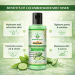 Bhudevam Naturals Khadi Pure Cucumber Water Mist Toner for Face | Hydrating Face Toner Spray for Refreshing Skin, Pore Care & Cooling Effect- 420ML (Pack of 2)