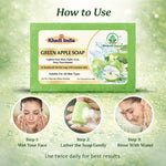Bhudevam Naturals Khadi Green Apple Handmade Bath Soap with Refreshing Fruity Fragrance for Soft & Glowing Skin- 500GM (Pack of 4)