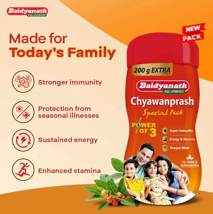 Baidyanath Chyawanprash Special Pack Immunity Booster | For Strength & Stamina - 1 KG+200 GM Extra
