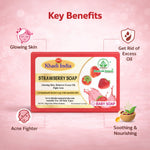 Bhudevam Naturals Khadi Strawberry Handmade Bath Soap for Soft, Smooth & Radiant Skin- 500GM (Pack of 4)
