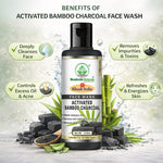 Bhudevam Naturals Khadi Bamboo Charcoal Herbal Face Wash – Reduces Acne, Pimples & Oiliness- 210ML