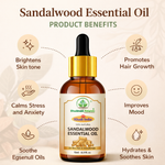 Bhudevam Naturals Khadi Sandalwood Essential Oil for Skin Care, Aromatherapy, Meditation, Diffuser & Massage -15ml
